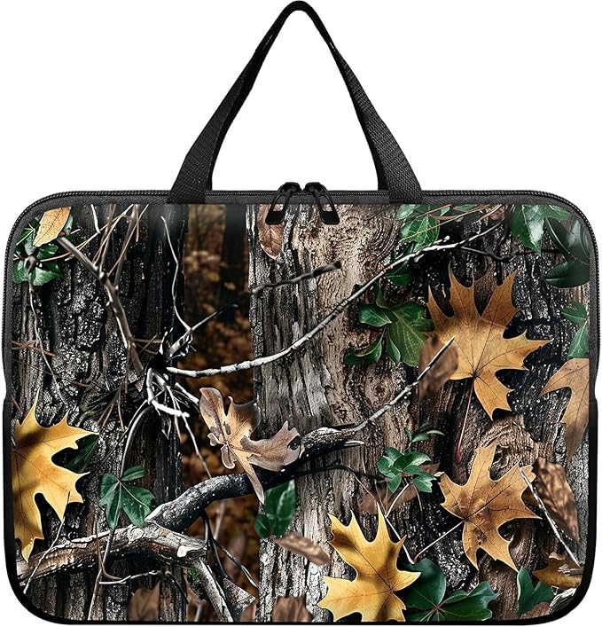Universal Laptop Sleeve Tablet Case 12 inch, Camo Leaf Slim Carrying Case Durable Handbag Travel Laptop Bag for Surface Pro 9 8 7/Laptop Go 2 3, MacBook Air 11/12