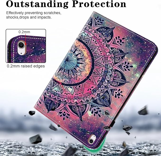 Compatible with iPad Air 11 Inch Case 8th/7th/6th Generation (M4/M3/M2) 2026/2025/2024, for iPad Air 5th/4th Generation Case 10.9 Inch 2022/2020 with Pencil Holder & Card Slots - Mandala