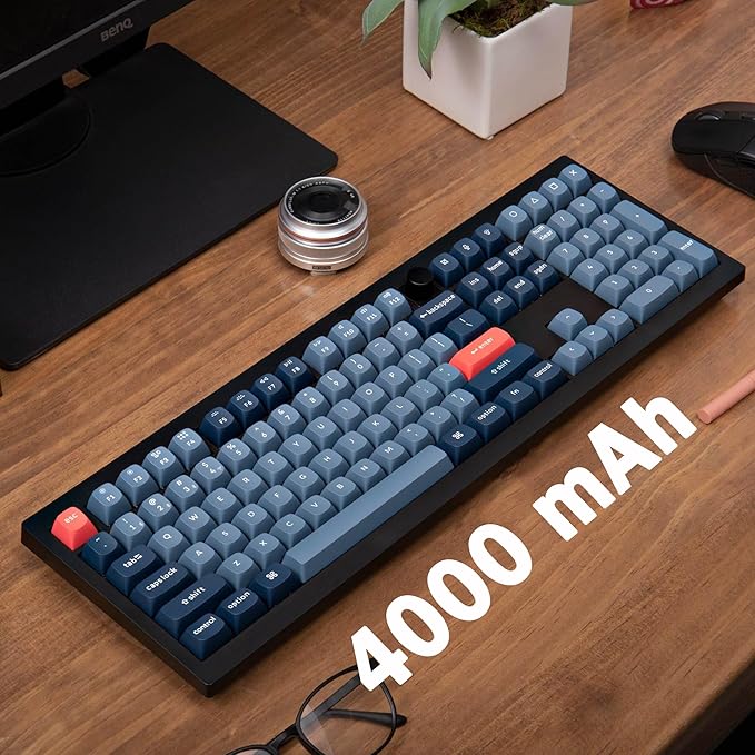 Keychron V6 Max Fullsize Custom Wirless Mechanical Keyboard, 2.4 GHz/Bluetooth/Wired 3-Mode RGB Backlight QMK/VIA Programmable Macro, Hot-Swap Gateron Jupiter Banana Switch PBT Keycaps for Mac Windows