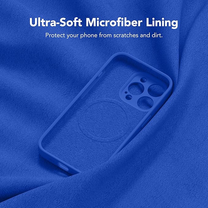 Magnetic for iPhone 14 Pro Case, Compatible with MagSafe, [Full Camera Protection][Screen Protector] Silicone Shockproof Protective Phone Case for iPhone 14 Pro 6.1", Klein Blue
