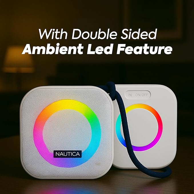 Nautica Urban SP400 True Wireless Outdoor Speaker, Portable IPX5 Waterproof Bluetooth Speaker with 2-Hour Quick Charge & 45-Day Standby, Perfect for Camping, Beach, Backyard & Travel