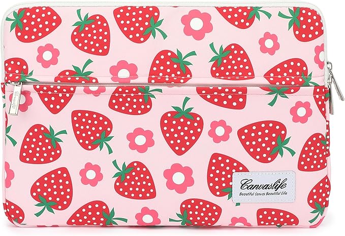 canvaslife Laptop Sleeve 15 Inch 15 Case and 15.6 Laptop Bag (Strawberry)