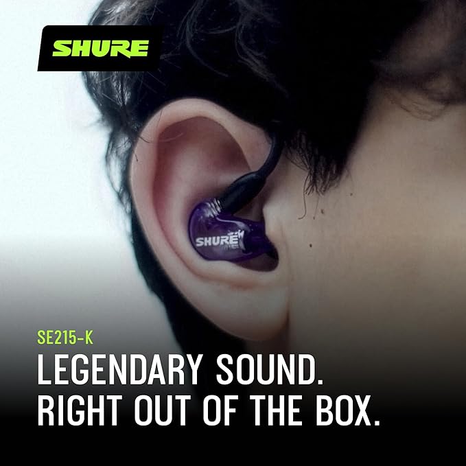 Shure SE215 PRO Wired Earbuds, Professional Sound Isolating Earphones with Clear Sound, Deep Bass, Secure in-Ear Fit, Carrying Case, Clear