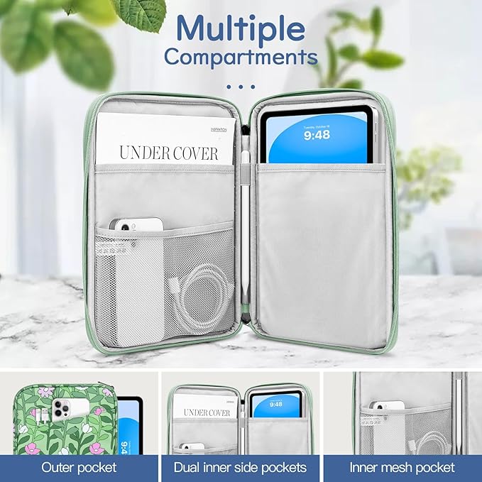 Dadanism 9-11" Tablet Sleeve Bag Carrying Case for iPad (A16) 11th Gen 11", iPad 10th Gen 10.9" Air 5/4, iPad Air M4/Pro 11", iPad 9/8/7th, Galaxy Tab A11+ Plus 11", Remarkable 2 10.3",Papaver Rhoeas