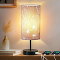 CINSARY Touch Control Bedside Lamp with 2 USB Ports, 3-Way Dimmable Table lamp for Bedroom, Nightstand Lamp with Round Grey Fabric Shade for Living Room Home Office (E26 LED Bulb Included)