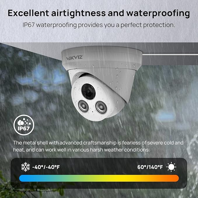 5MP PoE IP Camera Outdoor, Security Network Camera with Mic, 2.8mm Lens Wide Angle, Smart Human/Vehicle Detection, 98ft IR Night Vision, IP67 Waterproof, BlueIris, NDAA Compliant, Upgraded for PG2345I