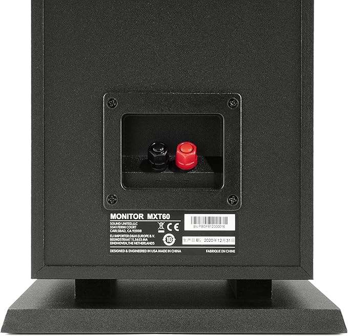 Polk Monitor XT60 Tower Speaker - Hi-Res Audio Certified, Dolby Atmos, DTS:X & Auro 3D Compatible, 1" Tweeter, 6.5" Dynamically Balanced Woofer, (2) 6.5" Passive Radiators (Single, Midnight Black)