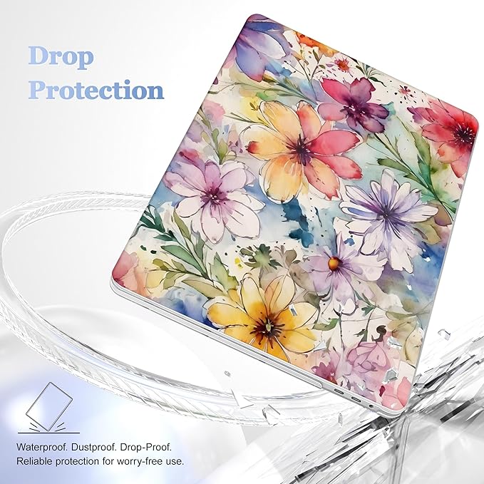 May Chen for MacBook Pro 16 inch A2141 2020 2019 Release, Screen Protector & Keyboard Cover Plastic Soft-Touch Case for MacBook Pro 16-inch with Touch Bar & Touch ID - Abstract Floral