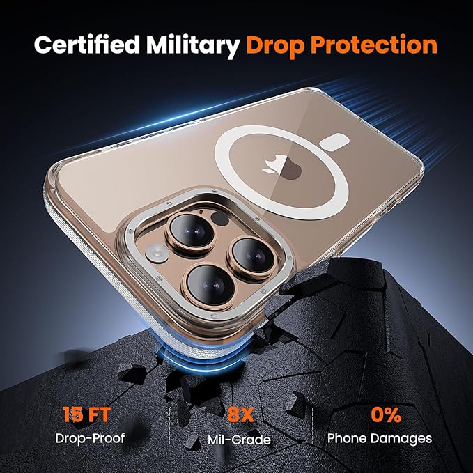 toushion 3 in 1 for iPhone 16 Pro Max Case Clear with MagSafe, Yellowing-Resistant Acrylic Back, Shockproof Guard Corners, Military-Grade Protection for iPhone 16 Pro Max Phone Case Clear Bumper