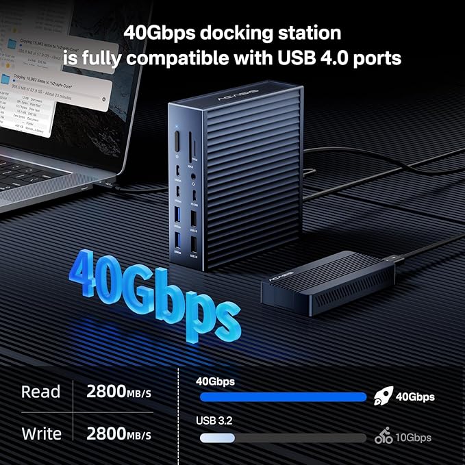 ACASIS Thunderbolt 4 Dock 21-IN-140gbps for MacBook Pro Docking Station Dual Monitor, 8K60Hz HDMI 2.5 GbE Ethernet SD/TF 4.010Gbps 7*USB C/A, 3.5mm Audio, 40Gbps Dock for Mac/Dell/HP/Lenovo/ThinkPad