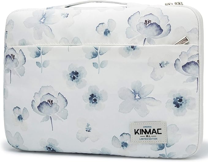 Kinmac 360° Heavy Duty Protective Laptop Computer Sleeve case Bag Cover with Handle for MacBook Pro 14 inch,14 inch-14.4 inch HP Lenovo Dell ASUS Acer Laptop (Chinese Ink Flower)