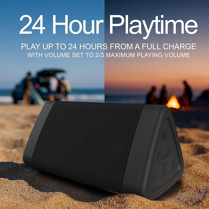 OontZ Angle 3 (4th Gen) – Portable Bluetooth Speaker, 12W Stereo Sound, 24 Hour Playtime, Rich Bass, 100 Foot Wireless Range, Waterproof, Home, Outdoor, Travel, Great Gift (Black)