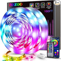 ZOZOO 100ft Led Lights for Bedroom(2 Rolls of 50ft), Smart RGB Led Strip Lights with 44-Key Remote & APP Control Music Sync with Color Changing for Home Party Festival Decoration