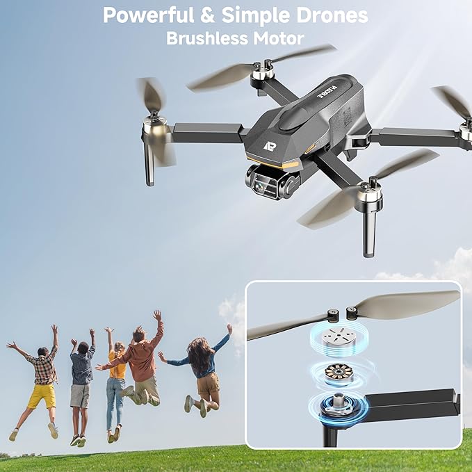 PLEGBLE Drones with Camera for Adults 4K, FPV Beginner Drone with One Key Take Off/Landing, Emergency Stop, Brushless Motor, 2 Batteries 30 Mins Flight Time, Under 249g, Toys Gifts for Teen Boys Kids