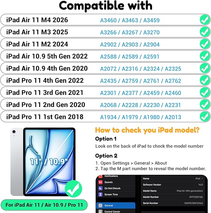 KAIJIAbox Kids-Friendly Case for iPad Air 11" M4/M3/M2, Pro 11" 4th/3rd/2nd/1st Gen, Air 5th/4th - Military-Grade Drop Protection with Metal Handle/Stand, Screen Protector, Pen Holder, Shoulder Strap