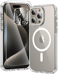 toushion 3 in 1 for iPhone 15 Pro Max Case Clear with MagSafe, Yellowing-Resistant Acrylic Back, Shockproof Guard Corners,Protection for iPhone 15 Pro Max Phone Case 6.7 inch Clear Bumper