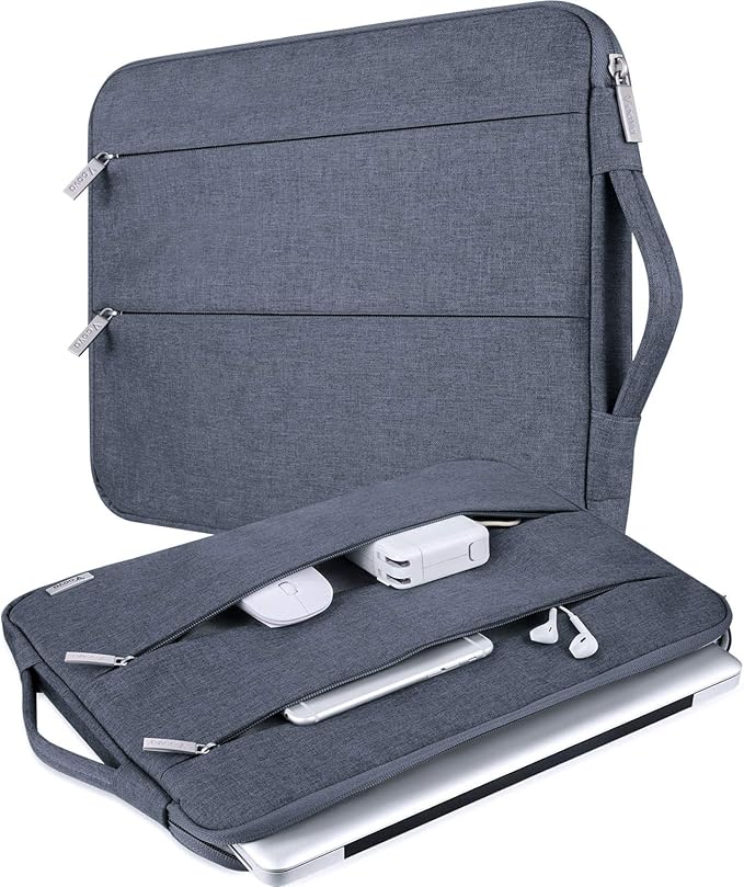 Voova Laptop Sleeve Carrying Case 13 13.6 Inch Compatible with MacBook Air 13 M1/M2/M3/M4, MacBook Pro 13/14, IPad Pro 13, Waterproof Slim Computer Cover Bag, Dark Grey