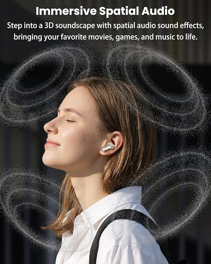 TOZO NC20 Pro Active Noise Cancelling Wireless Earbuds with Smart Touch Screen, LDAC Hi-Res Audio, Stereo Bass, 6 Mics AI Call Ear Buds, 80H Playtime, IPX8 Waterproof, 32 EQ via App, Wireless Charging
