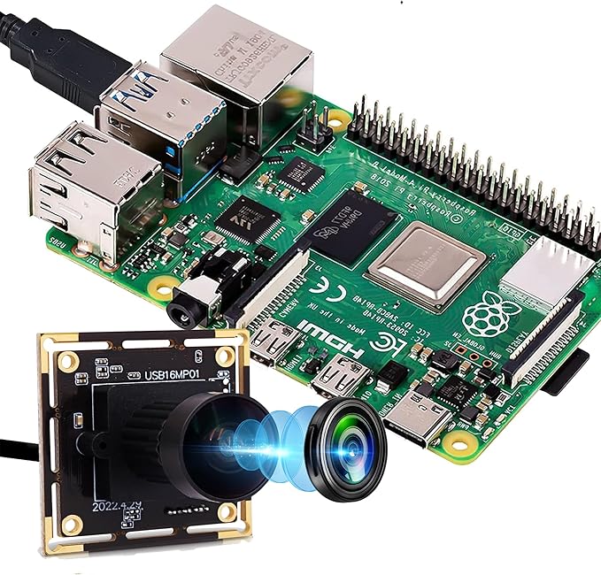 16MP 4K USB Camera with 170 Wide Angle Lens - 3496P Tiny Embedded Camera Board for Industrial, Machine, OpenCV, UVC, Video, Raspberry Pi, Jetson Nano