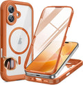 Miracase for iPhone 17 Case 6.3'', Full-Body Military Grade Drop Protection Outdoor Phone case with Built-in Glass Screen &Camera Control,Easy Installation,No Gap,Compatible with MagSafe, Orange