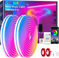 Cozylady RGB Neon LED Rope Lights, Waterproof Bluetooth APP Remote Control Music Sync Strip Lights, 24V Flexible DIY Silicone Light for Bedroom Home Indoor Outdoor Decor (36M/120Ft)