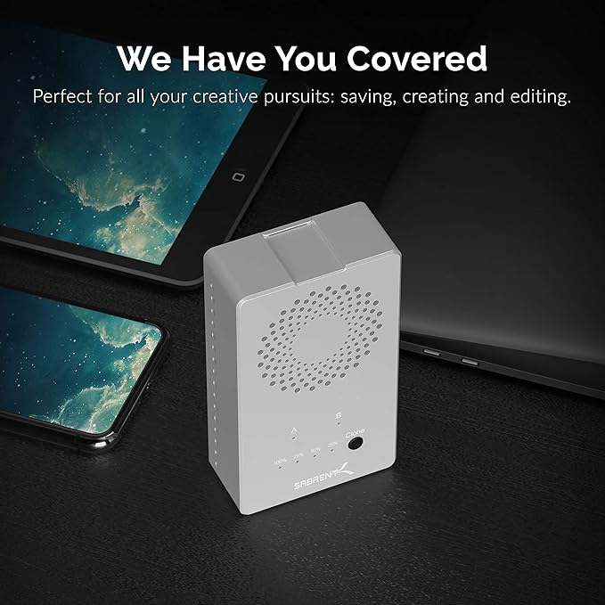 SABRENT Tool Free USB Type C Dual Docking Station for PCIe NVMe M.2 SSDs with Offline Cloning Function (EC-SSD2)
