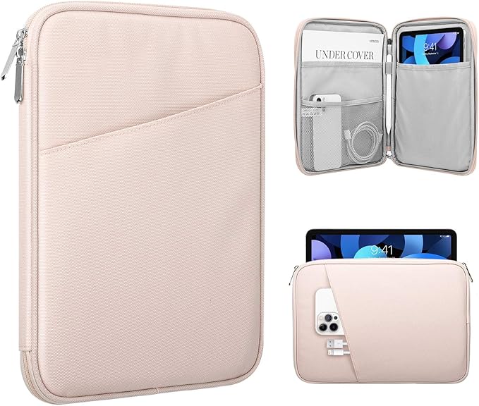 TiMOVO 8-9 Inch Tablet Sleeve Case for All-New iPad mini 7 (A17 Pro, 2024), iPad mini 6 (8.3-Inch, 2021), iPad mini 5/4/3/2/1, Portable Protective Pouch Bag for iPad mini, Pink
