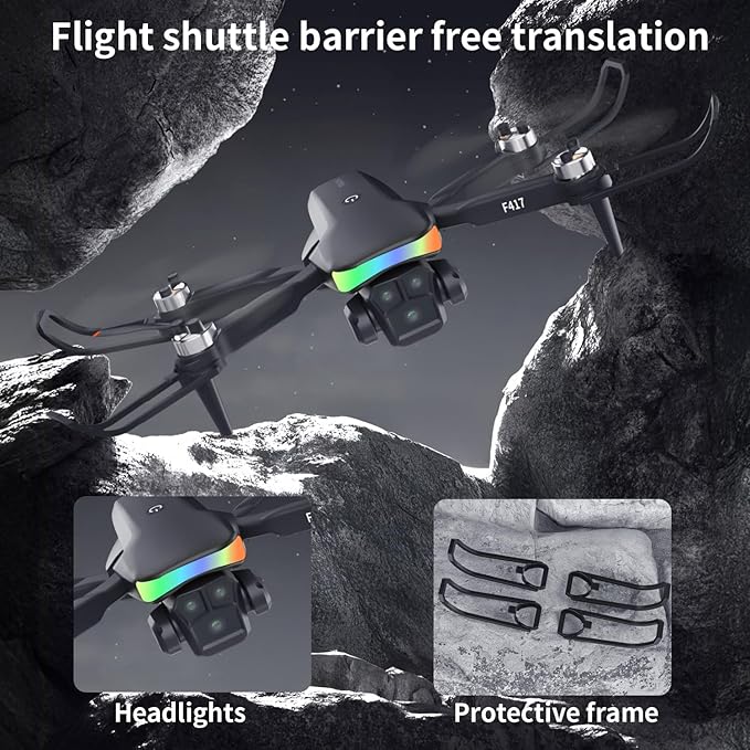 Mini Drone with 1080P Camera for Adults and Beginner,RGB LED Light FPV Drone Quadcopter for Beginners,One Key Take Off/Land Altitude Hold,Optical Flow Positioning Gravity Gesture Control