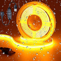 DC 5V USB COB Orange LED Strip Light USB Powered Dimmable IP65 Waterproof 6.6ft/2M 640LEDs with Dimmer High Brightness Flexible LED Tape Lights
