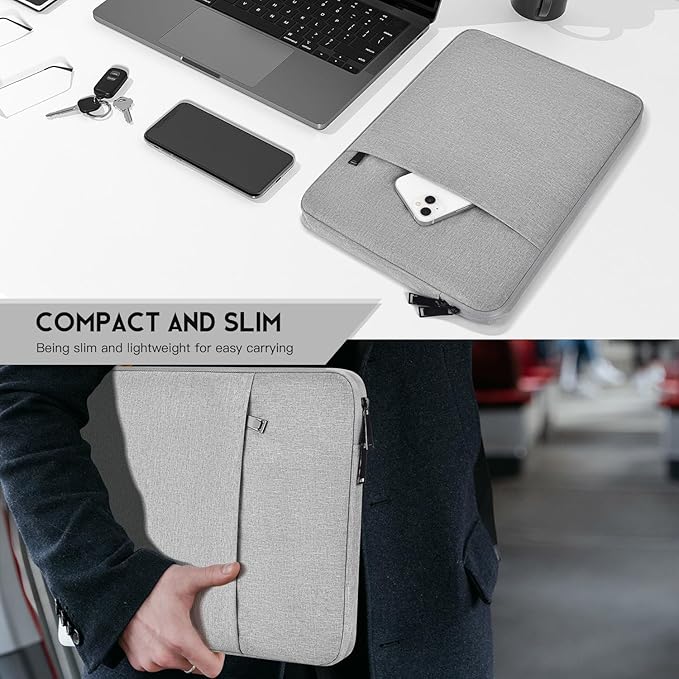 17 inch Laptop Sleeve Case for HP 17.3 Laptop, Pavilion 17, Envy 17, ASUS Vivobook 17, Acer Chromebook 17, Dell Inspiron 17, Lenovo IdeaPad 17, Water-Resistant 17.3 Computer Carrying Bag(Grey)