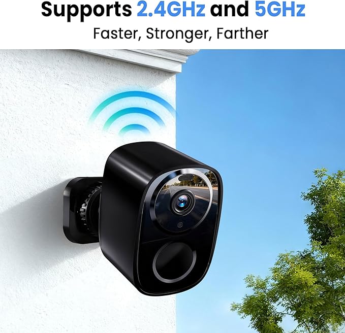 realhide 2K Wireless Outdoor Security Camera with 64GB SD Card, 6-Month Battery, Dual-Band 2.4/5GHz WiFi, Full-Color Night Vision, IP66 Weatherproof, Motion Alerts, 2-Way Talk for Home Security