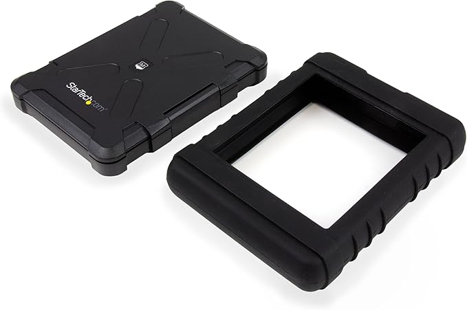 StarTech.com USB 3.0 to 2.5" SATA SSD/HDD Enclosure - UASP Enhanced External Hard Drive Enclosure - MIL-STD-810G Rated Case (S251BRU33),Black