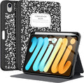 Supveco Case for iPad mini 7 (A17 Pro) 2024/iPad Mini 6 2021 8.3 Inch with Pencil Holder-[Auto Wake/Sleep],Slim Protective Case with Soft TPU Back Cover for iPad mini 7th/6th Generation(Book)