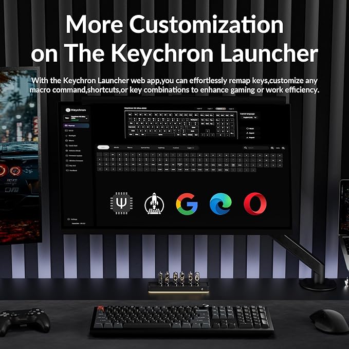 Keychron V6 Ultra 8K Full Size Wireless Mechanical Keyboard, 8000Hz, Hot-Swappable Red Switch, RGB Backlight, PBT Keycaps, 2.4GHz/Bluetooth/Wired, for Windows macOS Linux – Black