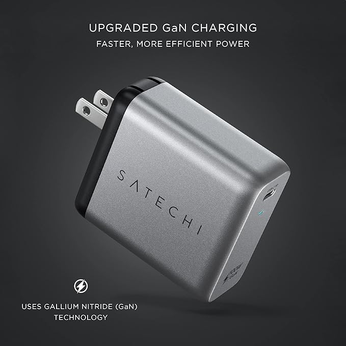 Satechi 100W USB C PD Wall Charger Block – Powerful GaN Tech – Compatible with MacBook Pro/Air M1 M2 M3 M5, 2021 iPad Pro M1, iPhone 16 Pro Max/16 Pro/16/16 Plus