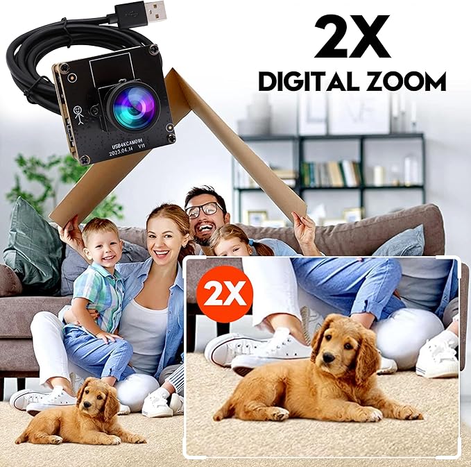 ELP 4K HDMI USB Camera - Wide Angle, 2X Digital Zoom, H.265, 8MP, UVC USB2.0 for Laptop & Monitor