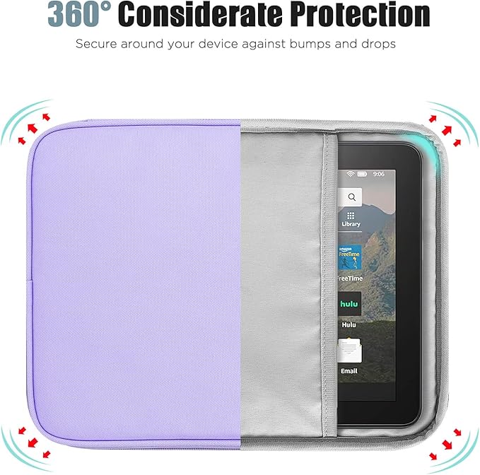 TiMOVO 8-9 Inch Tablet Sleeve Case for All-New iPad mini 7 (A17 Pro, 2024), iPad mini 6 (8.3-Inch, 2021), iPad mini 5/4/3/2/1, Portable Protective Pouch Bag for iPad mini, Purple