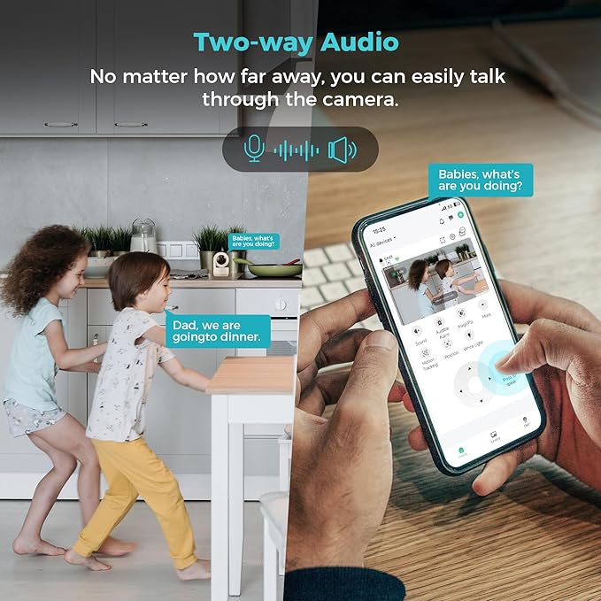 Vicohome 2K Indoor Security Camera, Plug-in, AI Tracking, 24/7 Recording, Pet/Baby Monitor, 360° View Pan/Tilt, Two Way Audio, Night Vision, Easy to Setup, Wi-Fi, Audible Alarm,180 Days Care Plan