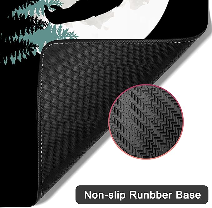 Desk Mat for Desktop,Extended Gaming Big Foot Forest Mouse Pad,Non-Slip Rubber Base Mousepad with Stitched Edges for Office Home Desk Decor,31.5X15.7 Inch