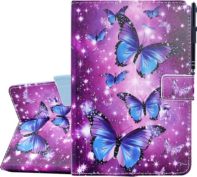 for iPad 9.7 inch Case iPad 6th/5th Generation Case 2018 2017, PU Leather Folio Stand Cute Cover for iPad 9.7 inch/iPad Pro 9.7/iPad Air 2/iPad Air 1, Auto Sleep/Wake, Sparkling Butterfly