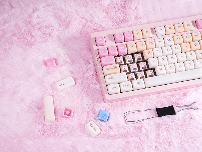 ZORNHER ZH980 Pink Mechanical Keyboard,95% Cat Keyboard Cute,Kawaii Kitty Keycaps,Pink Gaming Keyboard with Number Pad,Jelly Ceramic Keycap,Creamy Sounding Switches
