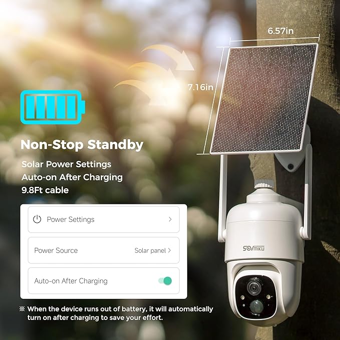 Vicohome 3CQ1 AI 2K Solar Security Camera Wireless Outdoor, Battery Powered,Two Way Audio,Motion Detection, 360° View,Easy to Setup,Color Night Vision,Audible Flashlight Siren,180 Days Exchange Policy