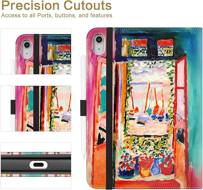 Vimorco Case for iPad (A16) 11th Generation 2025, for iPad 11th/10th Generation Case, Pencil Holder & Hand Strap & Pocket, Multiple Stand Protector PU Leather Shell Cover, Auto Wake/Sleep, Window