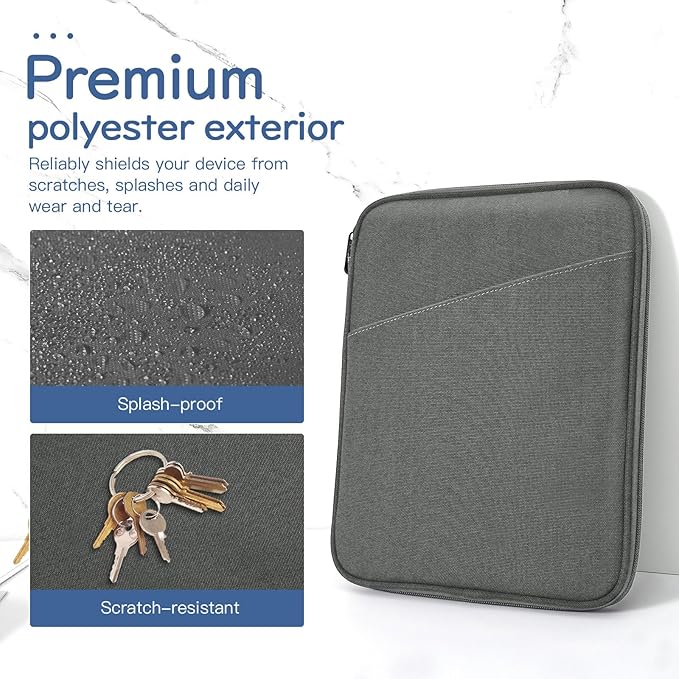Dadanism 13 Inch Tablet Sleeve Bag Carrying Case for iPad Pro 13" M5/M4 2025/2024, iPad Air 13" M4/M3 2026/2025, iPad Pro 12.9", Galaxy Tab S10+/S9 FE+/S9+ 12.4", Remarkable Paper Pro 11.8", Dark Gray