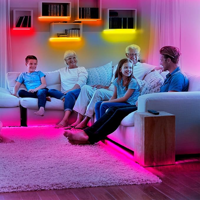 phopollo 100ft Led Strip Lights, 5050 Led Lights for Bedroom, Kitchen, Home Decoration