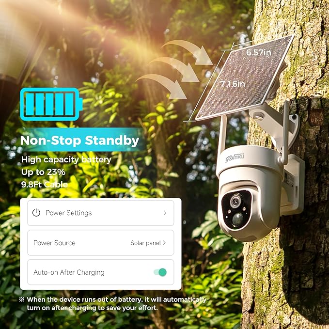 Vicohome 2CQ4 2K AI Solar Security Camera Wireless Outdoor,Battery Powered Cam, Color Night Vision,Two Way Audio, Motion Detection, Easy to Setup,Audible Flashlight Siren 180 Days Exchange Policy