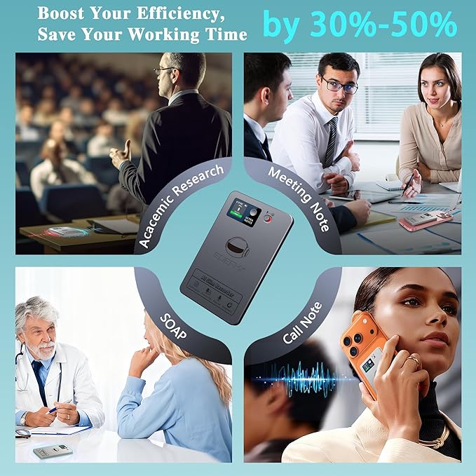 AI Voice Recorder, Transcribe & Summarize with Deep AI Analysis, Support 152 Languages, App Control, AI Noise Cancellation, Upgraded Built-in MagSafe, 64GB Audio Recorder for Meetings, Lectures, Call