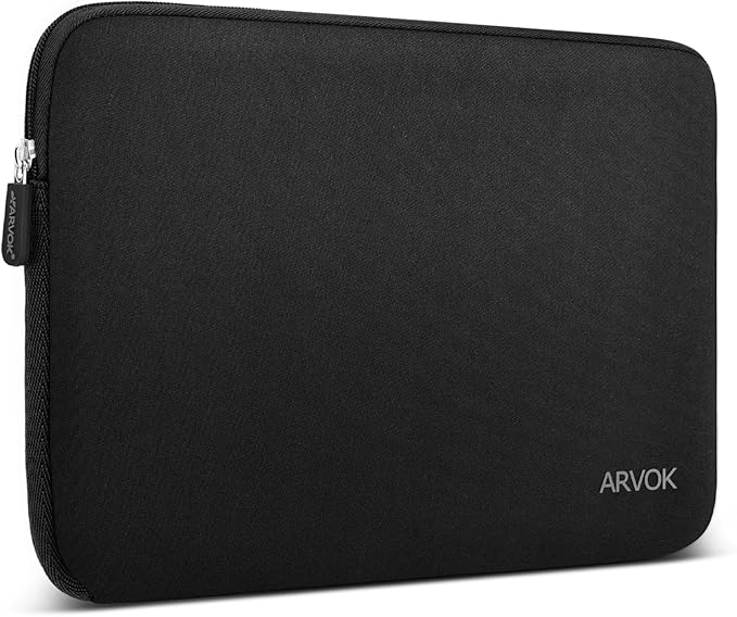 Arvok 13 13.3 14 Inch Laptop Sleeve Case for MacBook Pro/MacBook Air 13-14 inch, Water-Resistant Notebook Chromebook Computer Pouch, Carrying Bag Cover for HP/Dell/Lenovo/Asus/Acer, Black