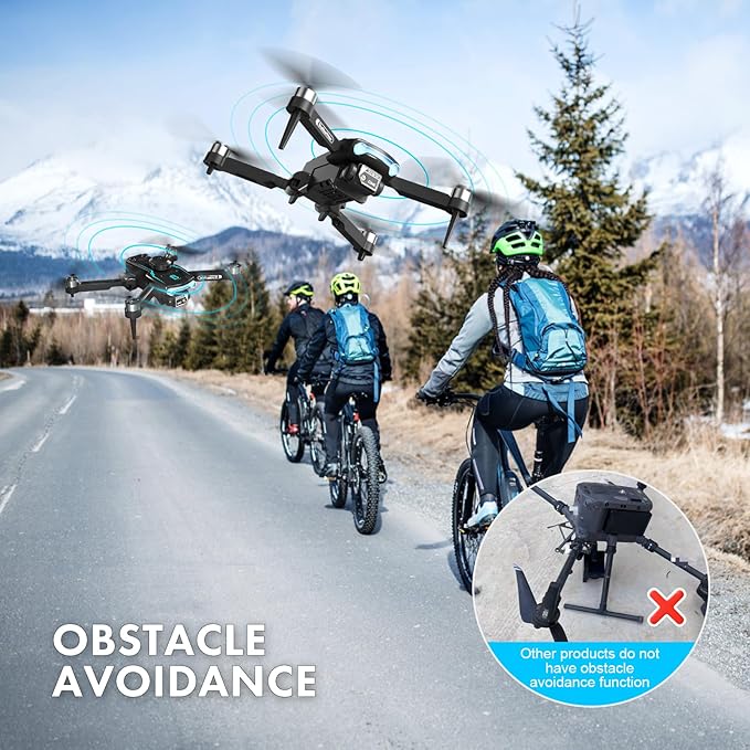 Drone with Camera for Adults 1080P HD,Mini Drone with Obstacle Avoidance 50 Min Long Flight Time,Foldable RC Quadcopter with Brushless Motor for Beginner,Dual Camera Drone from Techwonderz