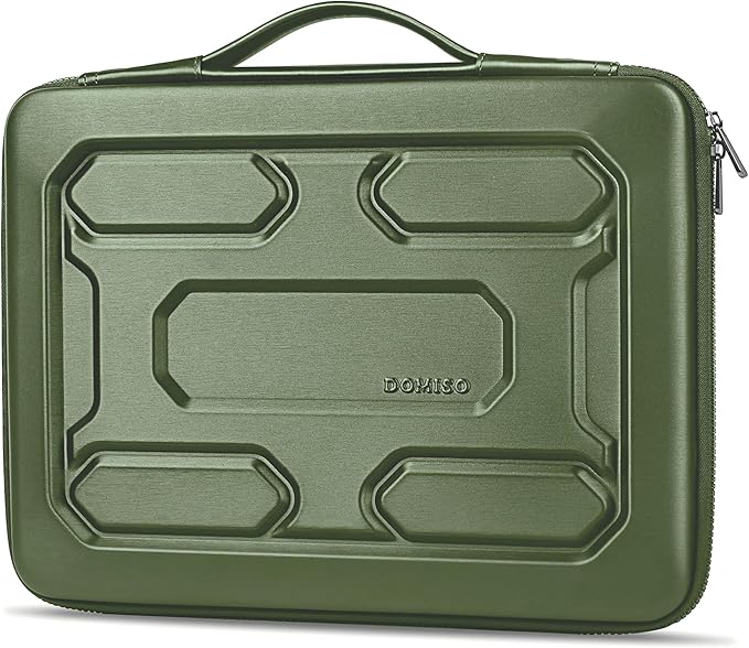 DOMISO 17 inch Laptop Sleeve with Handle Shockproof Waterproof EVA Protective Case for 17.3" ZBook Fury 17.3 G8/MSI GS73VR Stealth Pro/HP Envy 17/LG Gram 17"/ROG Strix GL702VS, Green